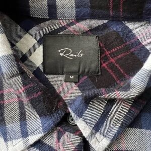 Rails Women's Blue and Burgundy Plaid Button Down Shirt